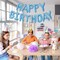 Light Blue Happy Birthday Balloon Banner – 16-Inch Foil Letters, Reusable Birthday Decoration for Boys, Girls, Kids, Women, and Men (Light Blue)